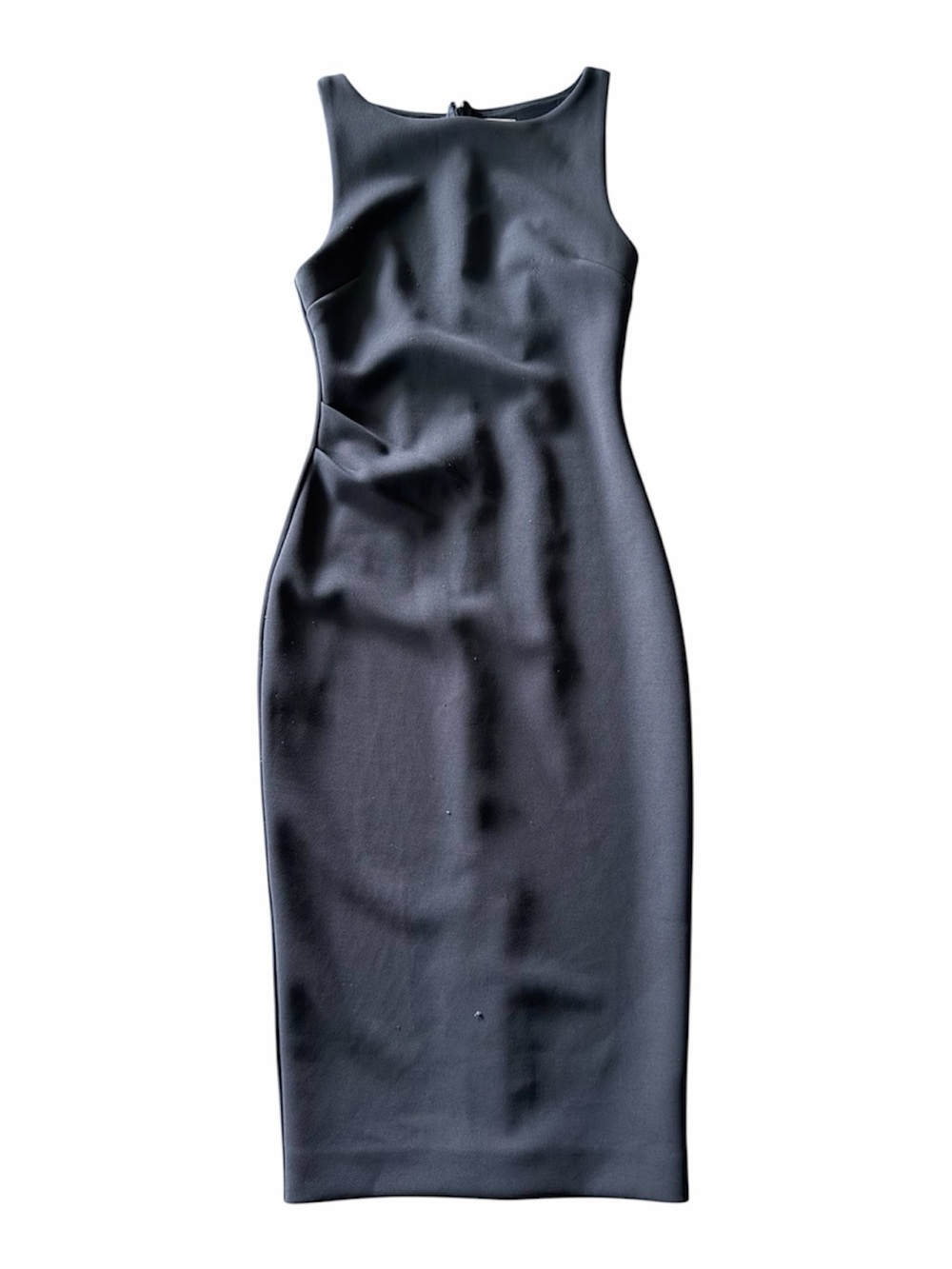 Babaton Grey Sleeveless Midi Sheath Dress